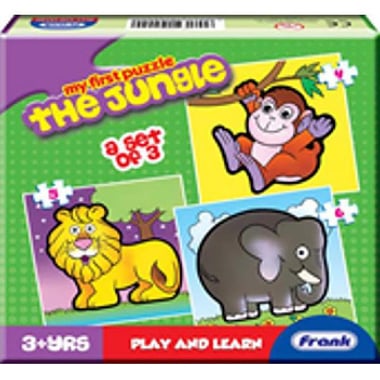 Frank Play and Learn My First Puzzle: The Jungle Picture Puzzle, Set of 3 - 15 Pieces, English, 3 Years and Above