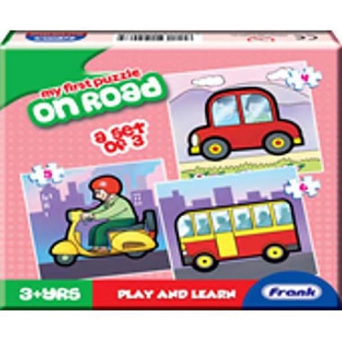 Frank Play and Learn My First Puzzle: On Road Picture Puzzle, Set of 3 - 15 Pieces, English, 3 Years and Above
