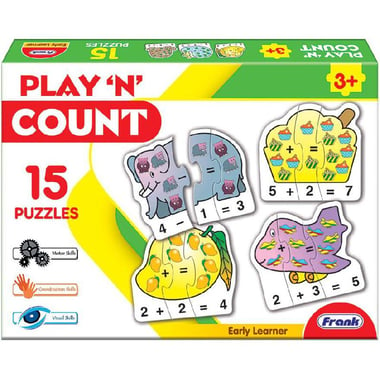 Frank Early Learner Play 'N' Count Mix & Match, Set of 3 - 15 Pieces, English, 3 Years and Above