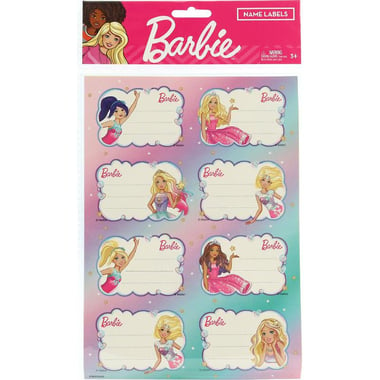 Mattel Barbie Name Labels,