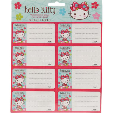 Hello Kitty Name Labels, Flower, 3 Sheets
