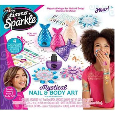 Cra-Z-Art Shimmer 'n Sparkle Mystical Nail & Body Art Cosmetics & Fashion Activity Set, English, 8 Years and Above