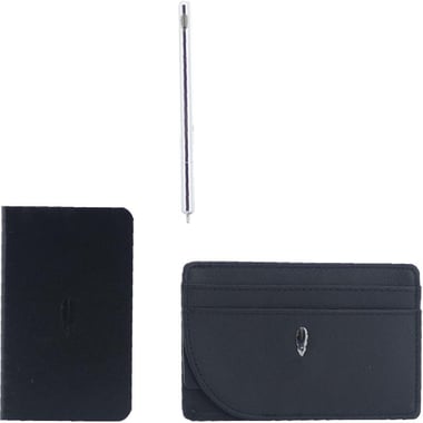 Inscribe 3-in-1 Classic Casual Slim Wallet, Leather, Black Raven