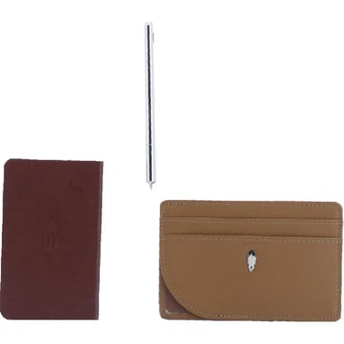 Inscribe 3-in-1 Classic Casual Slim Wallet, Leather, Brown Amber