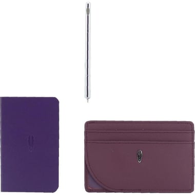 Inscribe 3-in-1 Classic Casual Slim Wallet, Leather, Purple Crimson