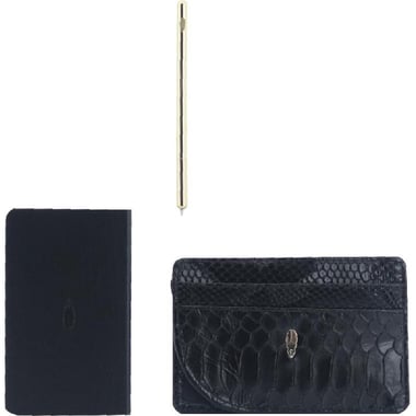 Inscribe 3-in-1 Gold Casual Slim Wallet, Leather, Black