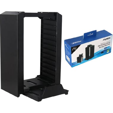 DOBE PS4/5 Multifunctional Storage Kit Vertical Stand, for PlayStation 4/PlayStation 4 Slim/PlayStation 4 Pro/Xbox One, Black