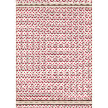 Stamperia Decoupage Rice Paper, Alice Hearts, Red/Beige, 28.00 g ( .99 oz )