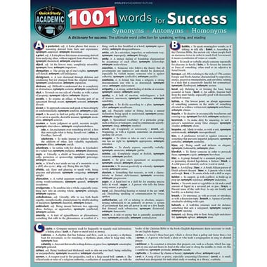 1001 Words for Success - Synonyms, Antonyms & Homonyms (Quickstudy Reference Guide)