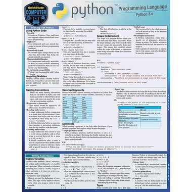 Python Programming Language (Quickstudy Reference Guide)