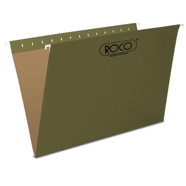 Roco Hanging File, Legal/A4/Letter/Foolscap, 1/5 Tab Cut, Green