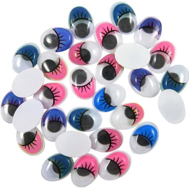 Creativity Street Wiggle Eyes - Oval (15 mm), Blue/Pink