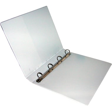 Roco 4 "D" Ring Presentation Binder, 1.00 in ( 2.54 cm ), A4, Plastic/Pressboard, White