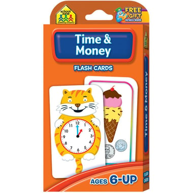 School Zone Time & Money Flash Cards, English
