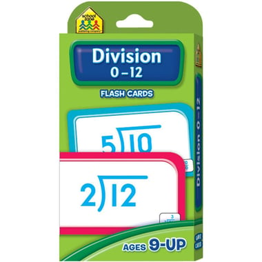 School Zone Division 0 - 12 Flash Cards, English