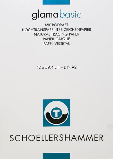 Schoellershammer GlamaBasic Tracing Paper, 90/95, 90 gsm, Clear, A2 (42 X 59.4 cm), 50 Sheets