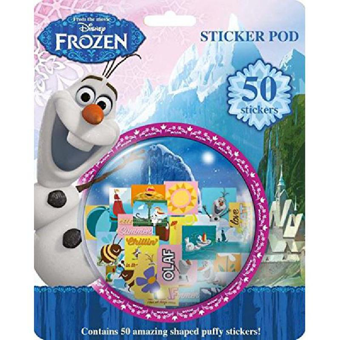 Disney Frozen Olaf Sticker Pod 50 Shaped & Puffy Stickers 