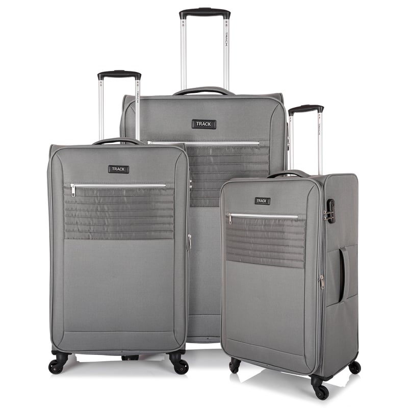 Track Luggage Set (20"/24"/28"),3 Pieces,Grey
