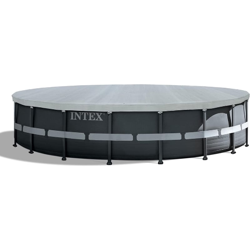 Intex Above-Ground Pool Cover 549 Cm×549 Cm×20 Cm,Drawstring,Grey