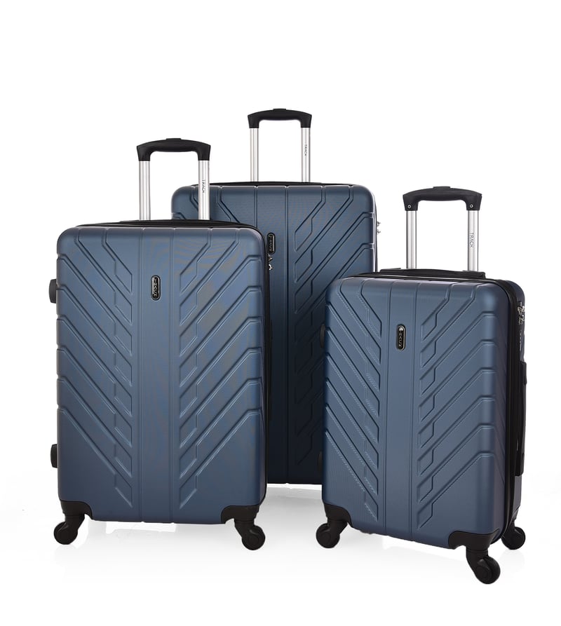 Track Luggage Set (20"/24"/28"),3 Pieces,Blue