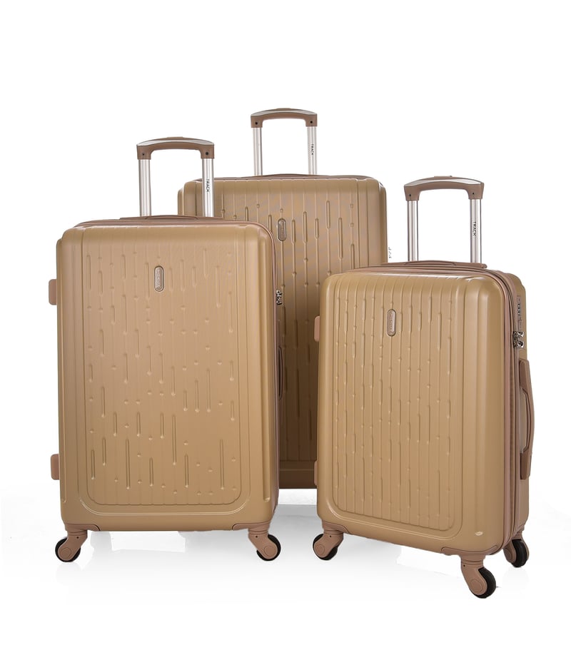 Track Luggage Set (20"/24"/28"),3 Pieces,Gold