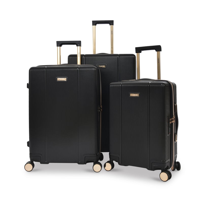 Track Luggage Set Of 3 (20"/24"/28"),3 Pieces,Black